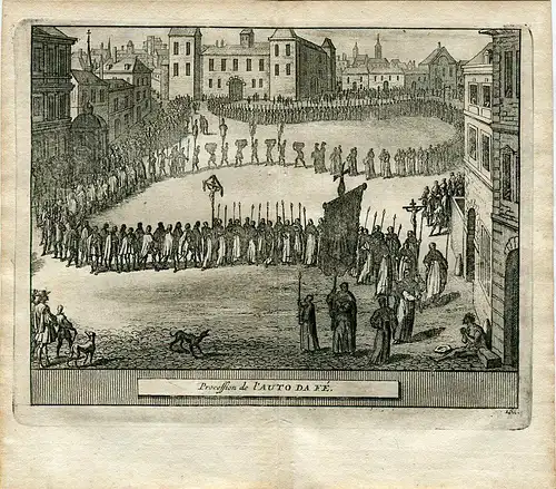 Procession Von Auto De Fe. Gravierkunst Bei Van der Aa (Alvarez Bienenhaus) 1815