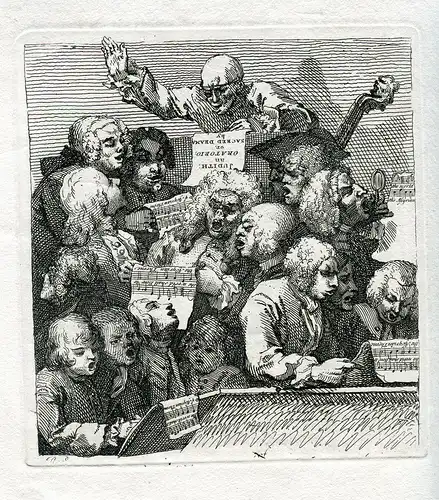 The Chorus Of Singers Und The Laughing Audience Gravierkunst 1790 W.Hogarth