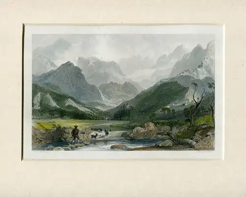 Pirineos. Val D' Azun Hight Pyrenäen Gravierkunst Bei R. Wallis