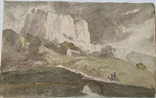 Landschaft - Aquarell von Der Leipziger Basis Unleserlich Signiert Und Datiert