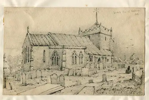 Inglaterra. Hastings. Brexhill Church. Dibujo. Datiert IN / Auf / Im 1847