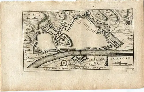Plan De Tortosa. Gravierkunst Bei Pieter Van der Aa, Alvarez De Bienenhaus, 1715