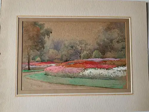 Eliza Mary Burgess (1878–1961) 'Garten' Aquarell Unterzeichnet Und Datiert Um