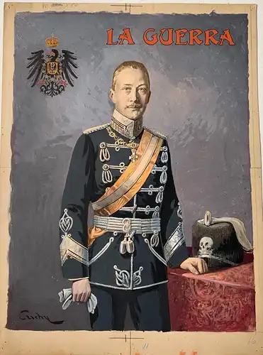 1915. José Cuchi Arnau. Wilhelm, Portrait Militär Von Kronprinz Deutsch