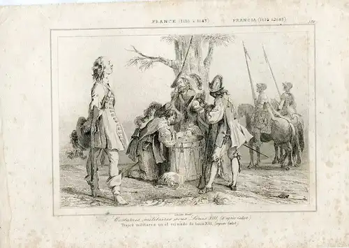 Francia. Trachten Militärische Während Louis XIII (Laut Calot ) . Lemaitre, 1845