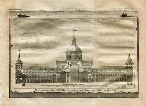 Madrid. Aussenansicht Von Escorial Mit Der Altar Und Convento. Vander Aa. 1715