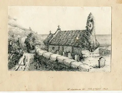Lawrence Church. Muster Auf Lápiz. Titulado Und Datiert IN / Auf / Im 1847