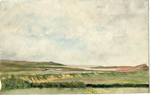 Paisaje. Aquarell Englische Lenkstock Von Jh.