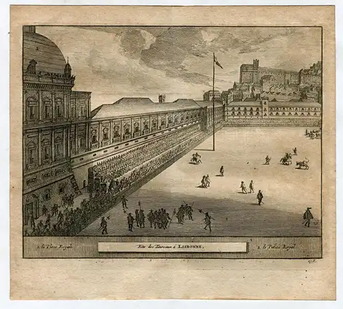 Fete De Taureaux Á Lisbonne Gravierkunst Bei Van der Aa (Alvarez Colmenar), 1715