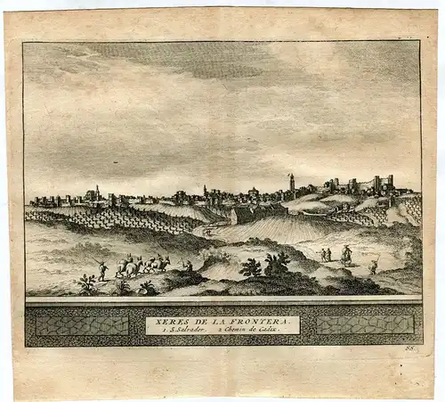 Cadiz. Jerez von Der Frontera. Gravierkunst Bei Pieter Van der Aa, 1715
