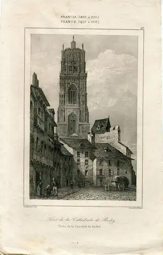 Francia. Tour De La Cathedrale De Rodez. Gravierkunst Bei Lemaitre