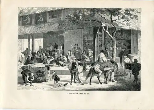 Japon. ein Puppenhaus De Tee, Lithographie Publicada IN / Auf / Im 1867