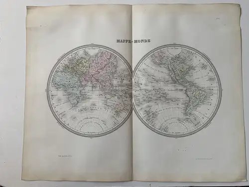 Map.mappe Monde. Gravierkunst Bei Auf Tardieu Revidiert Und Corregido Bei A.