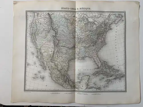 Map Etats-Units& Mexique. Gravierkunst Bei Auf Tardieu Corregido Bei A.Vuillemin