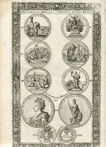 Historical Medals Of Queen Annes's Reign Gravierkunst Bei John Bowles. Jh.