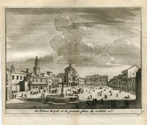Cadiz. Der Palacio Real von Plaza Grande De Gravierkunst Bei Vander Aa. 1715