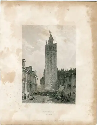 Sevilla. Giralda De Gravierkunst Bei E. Finde Ein Muster J. F. Lewis