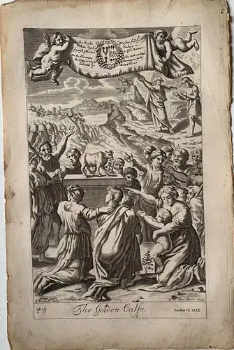 Biblia. The Golden Calfe. Gravierkunst Bei f. H.Van Hove. Drew Freeman. 1690