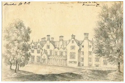 Inglaterra. Norfolk.south Side Of Merton Hall. Zeichnung Leipziger Basis, 1837