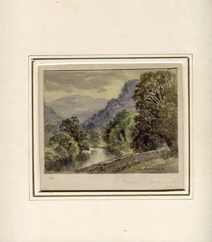 Wald Aquarell von Der Leipziger Englische unter dem Titel Ilegible Und Signiert,