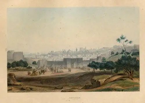 Jerusalén. Schöne Gravierkunst Coloriert Ab IN / Auf / Im Nordost, 1861