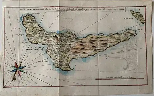 Mapas. Isle De Juan Fernandes Dans La Mer Du Sud-Chile, 1740