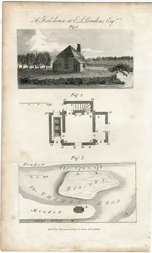 Auf Fish House At E.L.Lovedens. Gravierkunst Herausgegeben 1818 Bei Sherwood,