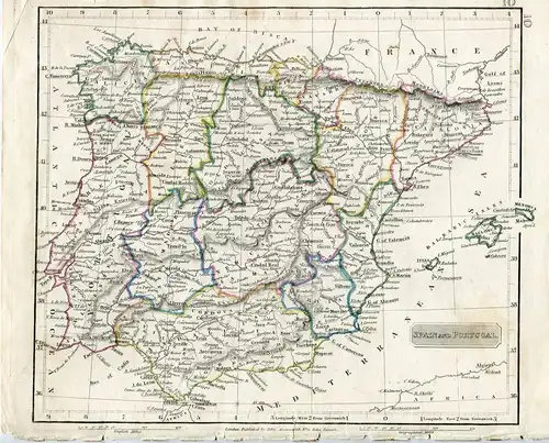 Landkarte De España. Gravierkunst Erschienen Bei John Arrowsmith IN London