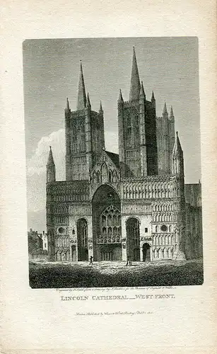 Lincoln Cathedral West Front Gravierkunst Bei J.Smith De Ein Muster De J.Buckler