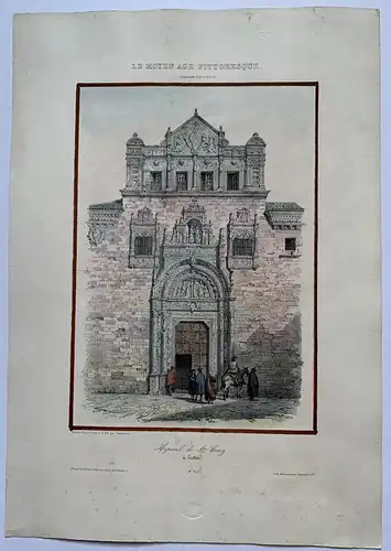 Der Hospital De Santa Kreuz IN / Auf / Im Toledo - Lithographie Antik