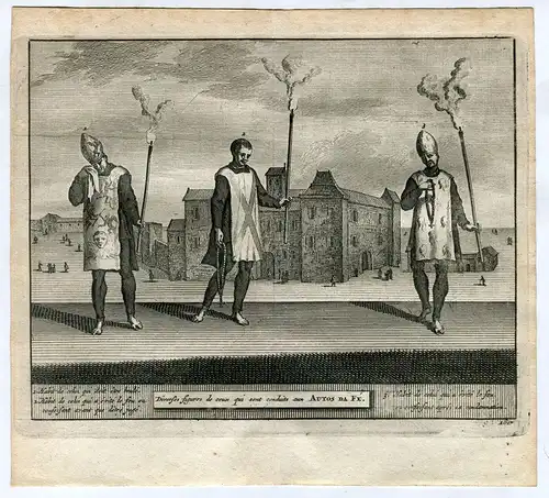 Diverses Figures De Ceux Qui Sont Conduits Aux Auto Da Fe , Van der Aa, 1715