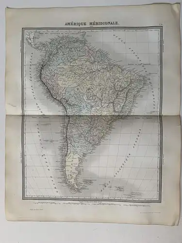 Map Amérique Meridionale. Gravierkunst Bei Auf Tardieu Corregido Bei A.Vuillemin