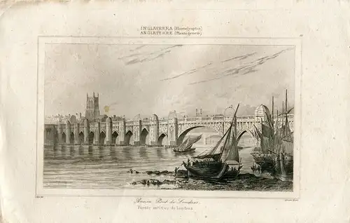 Inglaterra. Londres. Alt/Antik Brücke De Gravierkunst Bei Lemaitre IN 1845