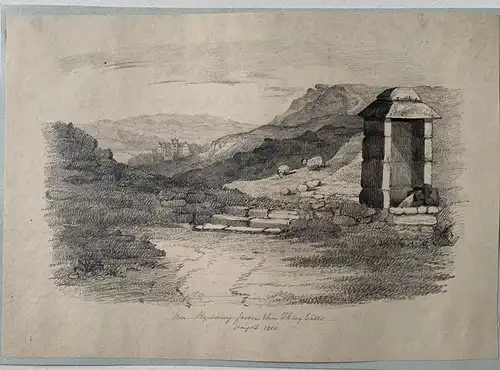 Inglaterra. Bradford. Ben Rydding From The Ilkley Wells. Zeichnung Datiert 1850