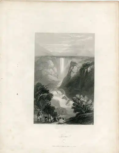 Italia. Umbria. Terni. Wasserfall von Der Marmore. Gravierkunst Bei a. H.Payne