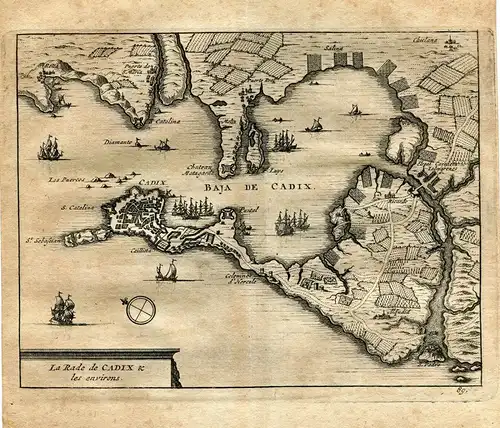 Cadiz. Bahia De Cadiz Und Seine Alrededores. Gravierkunst Bei Vander Aa. 1715
