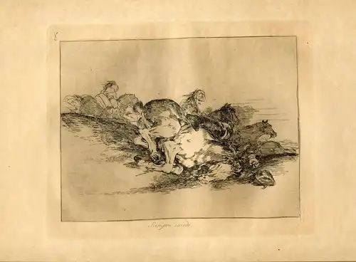 Goya « Immer Geschieht » Gravierkunst (Gravur) Orig Nr 8 Katastrophen