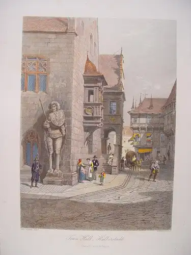 Alemania.« Town Hall, Halberstadt » Jungtier M.Werner. Aufgezeichnet Ferdinand