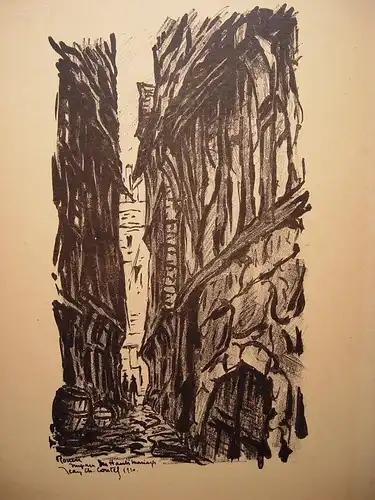 France.« Rouen » Lithographie Jean Charles Contel