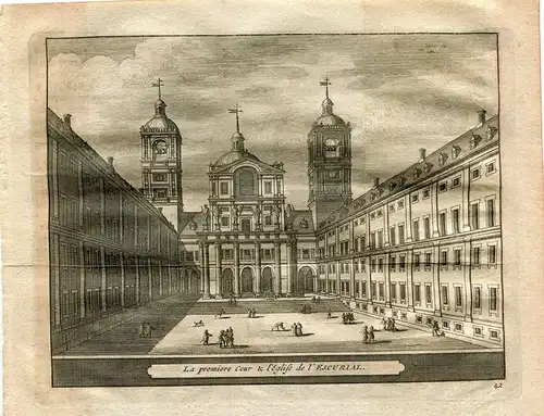 Madrid. Escorial. Der Erste Hof Von Escorial. Gravierkunst Bei Vander Aa. 1715