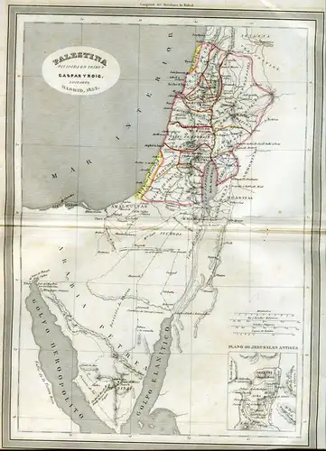 Landkarte De Palästina Gravierkunst Bei Alabern, Herausgegeben Im 1853 Caspar &
