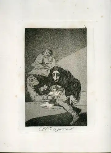 Der Vergonzoso, Gravierkunst Nr 54 Original De Goya 5ª Ausgabe (1881-1886)