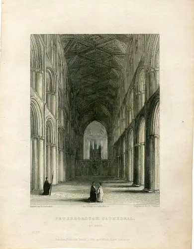 Peterborough Cathedral Gravierkunst Bei B.Winkles, Drew R. Girlande