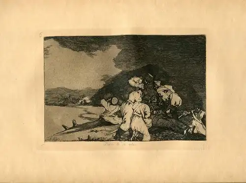 Goya « Gut Te Se Ist » Gravierkunst (Gravur) Original Nr 6 Katastrophen