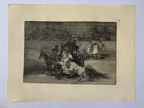 Francisco De Goya. Gravierkunst von Der Tauromaquia. Combat IN / Auf / Im Ein