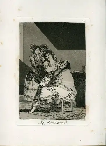 Le Descañona, Gravierkunst Nr 35 Original De Goya 5ª Ausgabe (1881-1886)