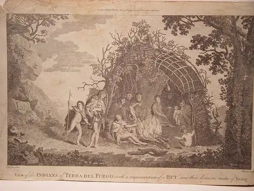 « View Of The Indians Terra Von Fire With Auf Representation Hut And Their