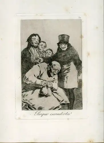 Cause Esconderlos, Gravierkunst Nr 30 Original De Goya 5ª Ausgabe (1881-1886)