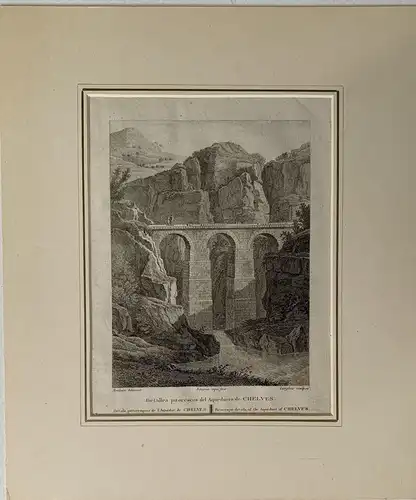 Aquädukt Roman De Peña Geschnitten - Alexandre Laborde - Gravur,Alt/Antik ,1810