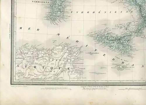 Italie Landkarte Gravierkunst Bei Lemercier IN / Auf / Im 1874